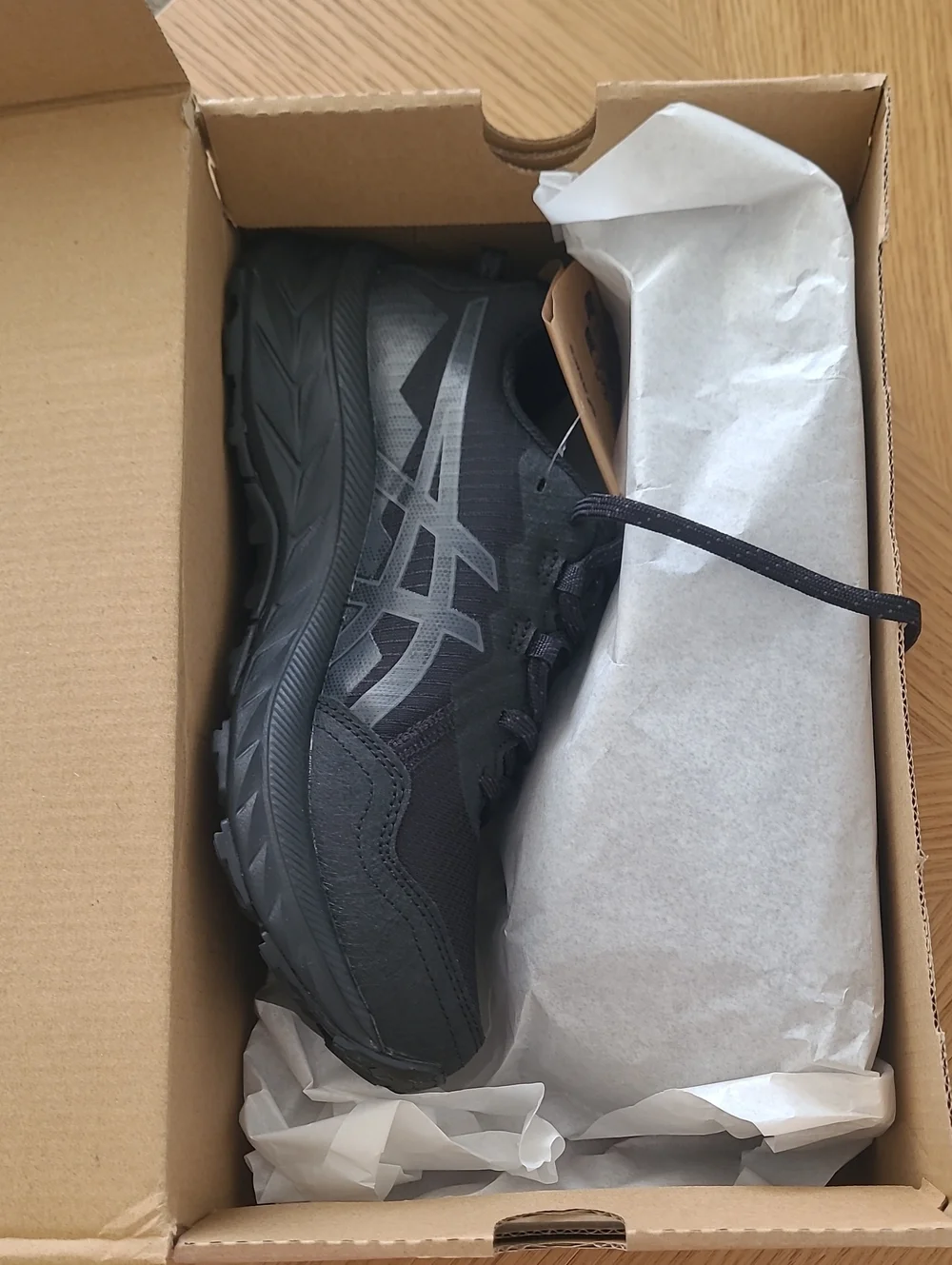ASICS Black and Gray Trail Running Shoe